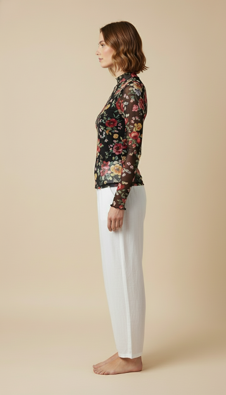 Ravena™ Printed Mesh Long-Sleeve Top