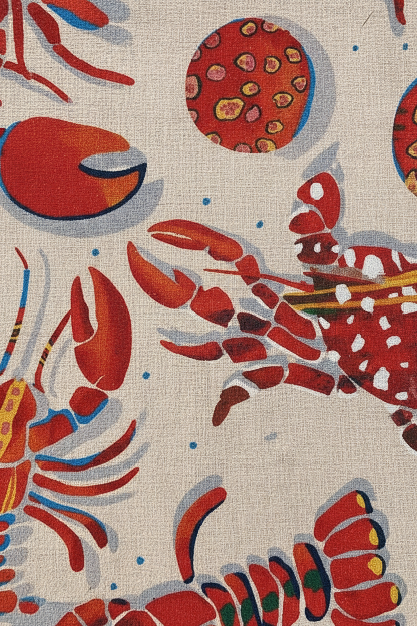 Daphira – Short Summer Suit with Lobster Print