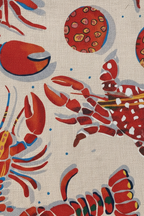 Daphira – Short Summer Suit with Lobster Print