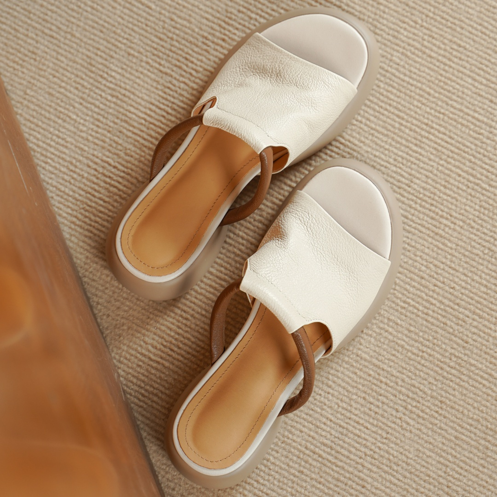 Aria™ Sheepskin Peep-Toe Slides Sandals