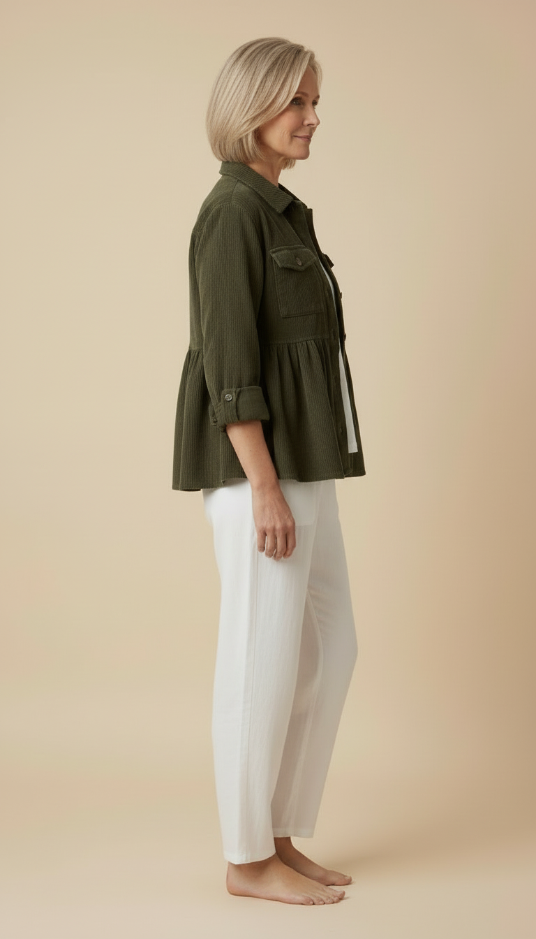 Keira™ - Vintage Long Sleeve Button Down Oversized Top