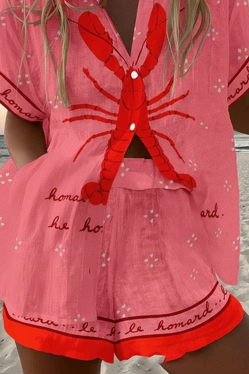 Pallina - Short Pink Summer Suit