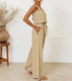 Milena™ – Minimalist Top & Wide-Leg Pants Set