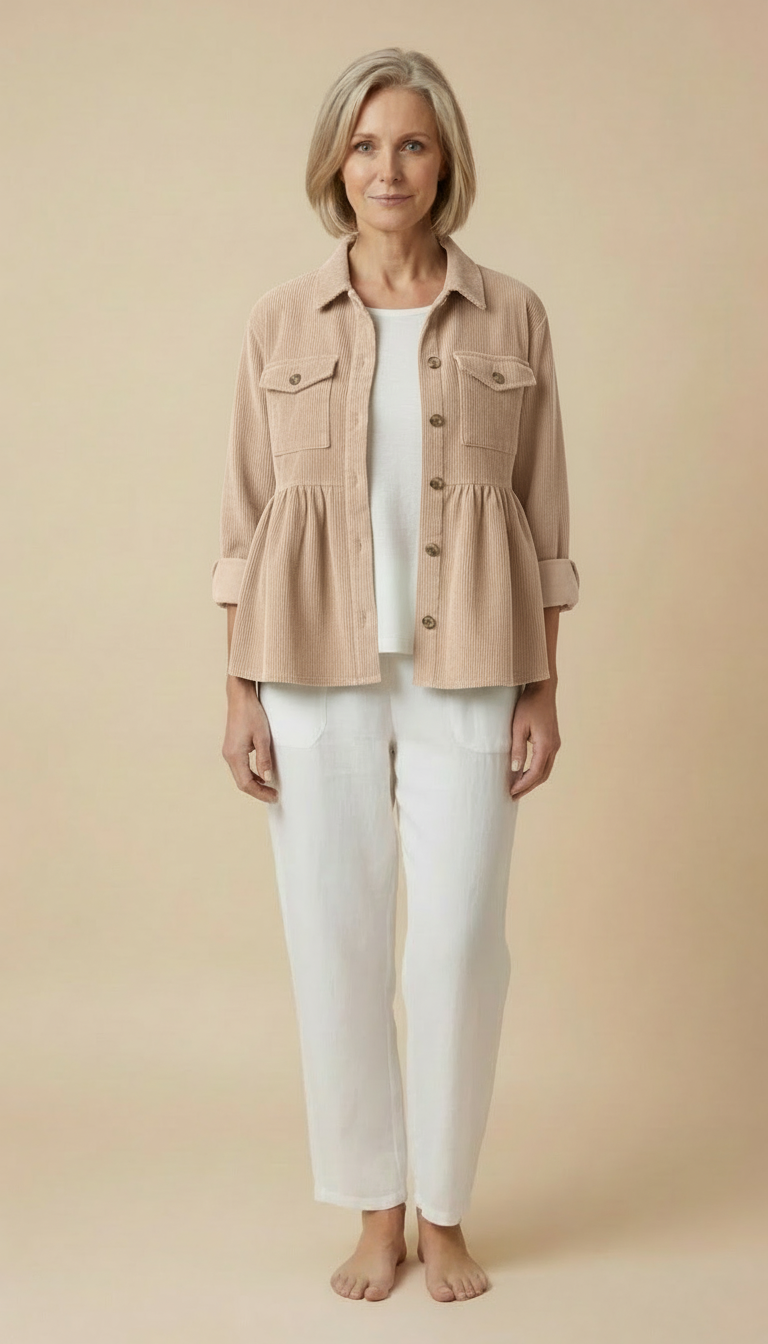 Keira™ - Vintage Long Sleeve Button Down Oversized Top