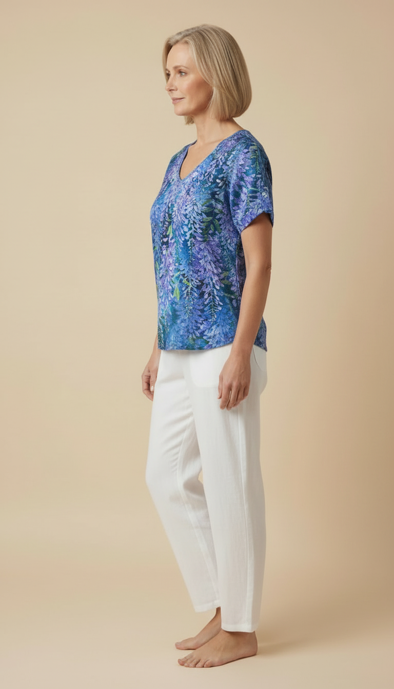 Solène™ - Vintage T-shirt With Floral Design