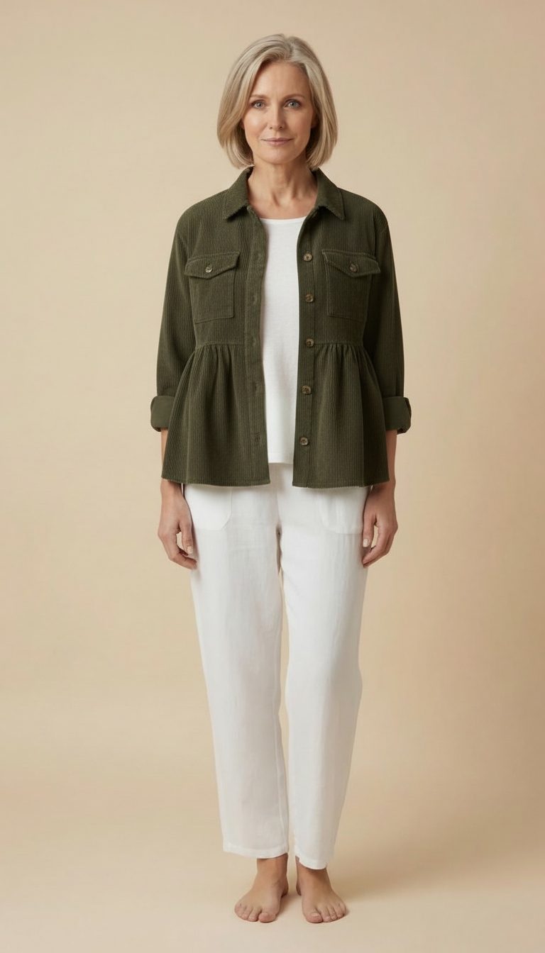 Keira™ - Vintage Long Sleeve Button Down Oversized Top