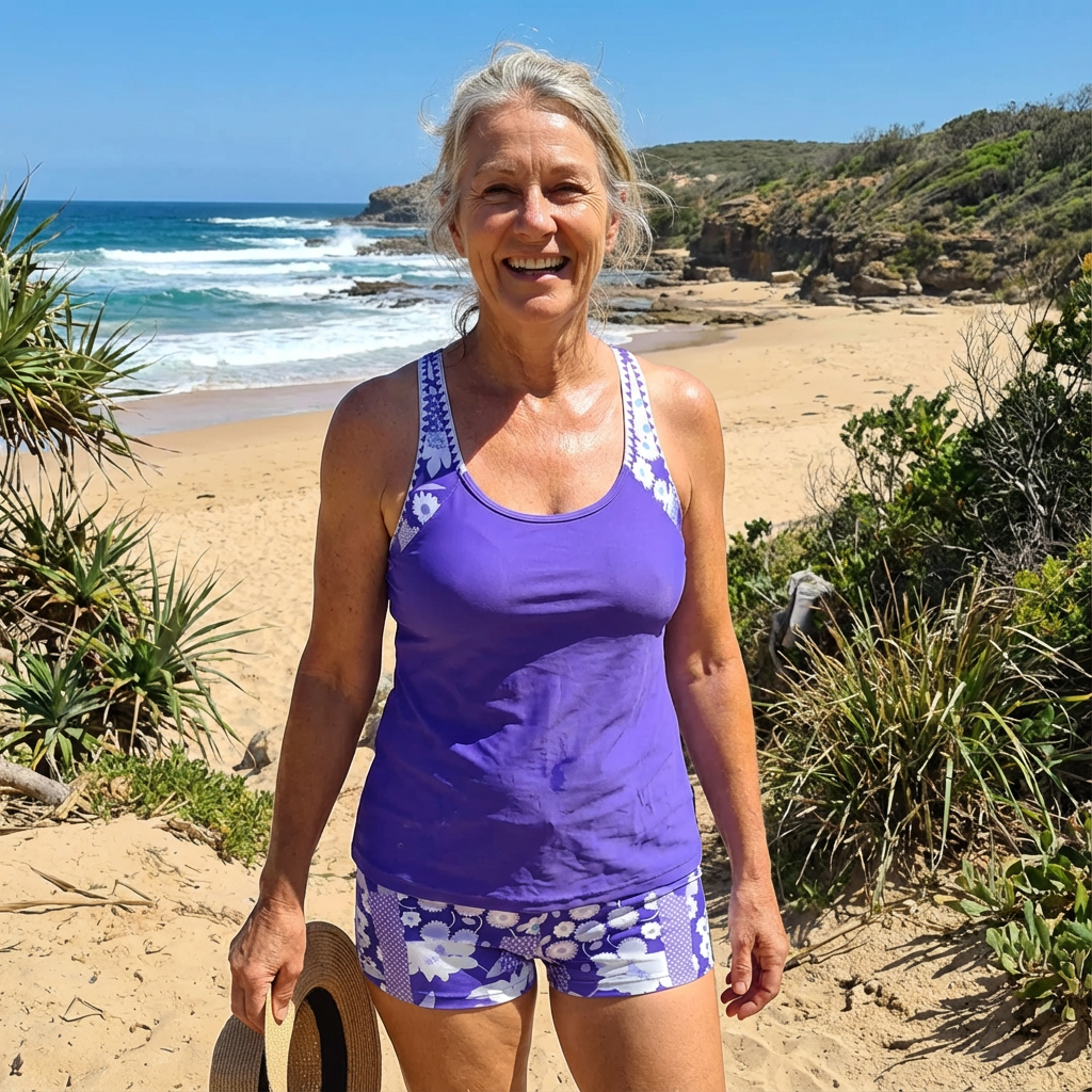 Colette™ - Swimsuit Tank Top with Printed Boxer Set