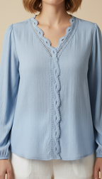 Soraya™ – Long-sleeve V-neck Blouse