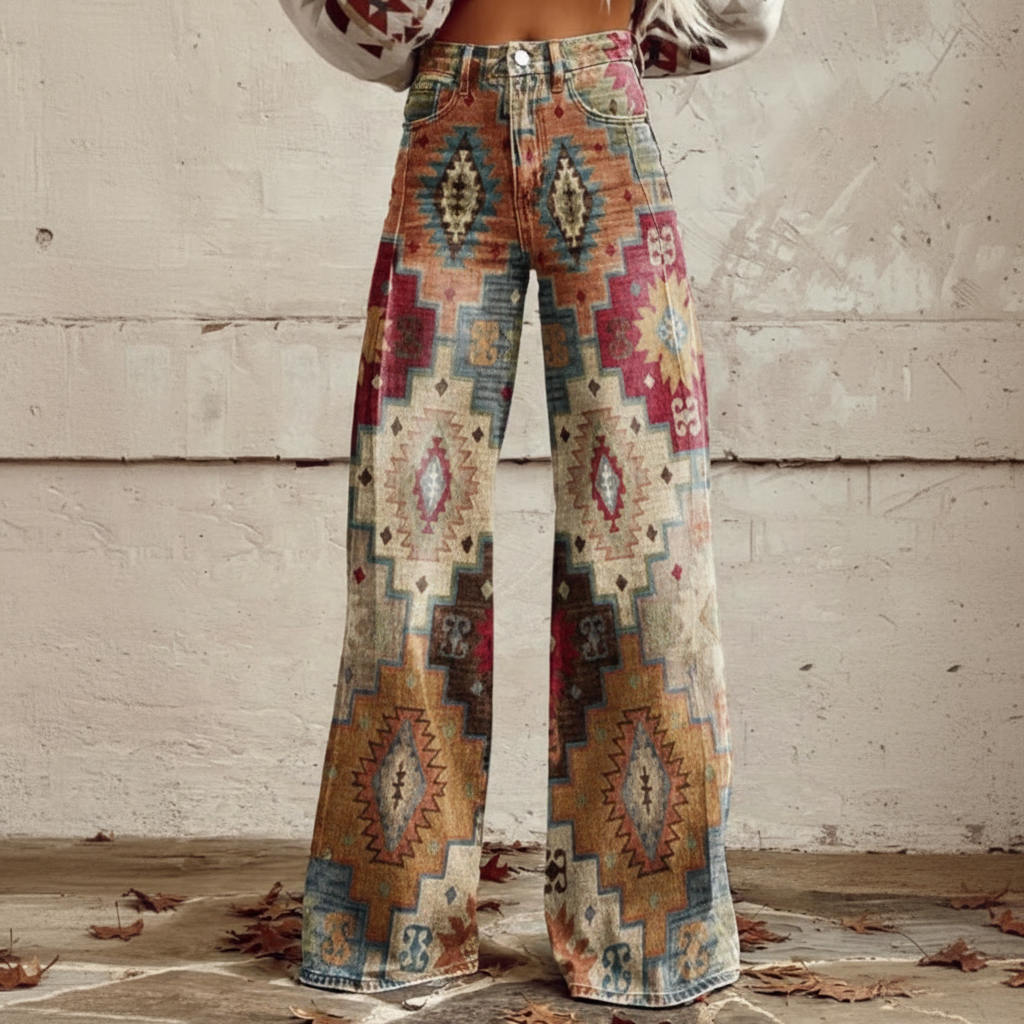 Francesca™ - Boho Retro Pattern Trousers