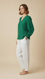 Soraya™ – Long-sleeve V-neck Blouse