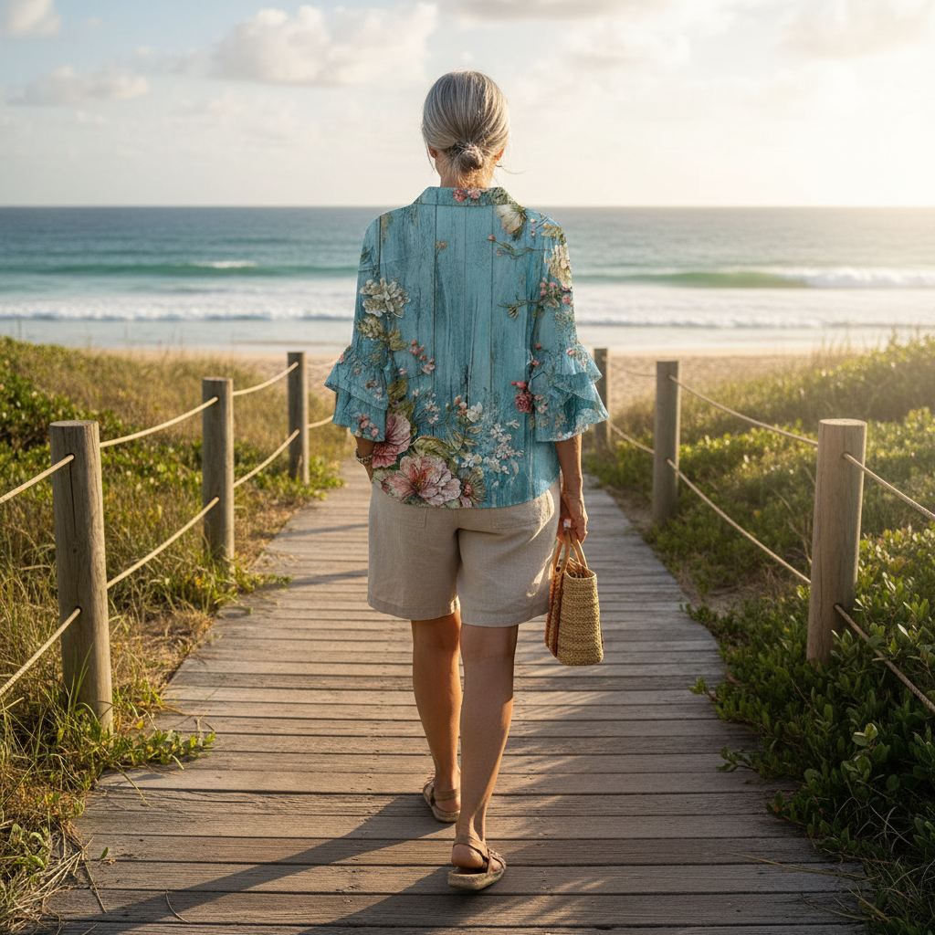 Roselle™ - Floral Print Vintage Blouse