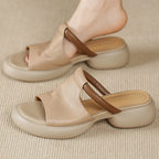 Aria™ Sheepskin Peep-Toe Slides Sandals