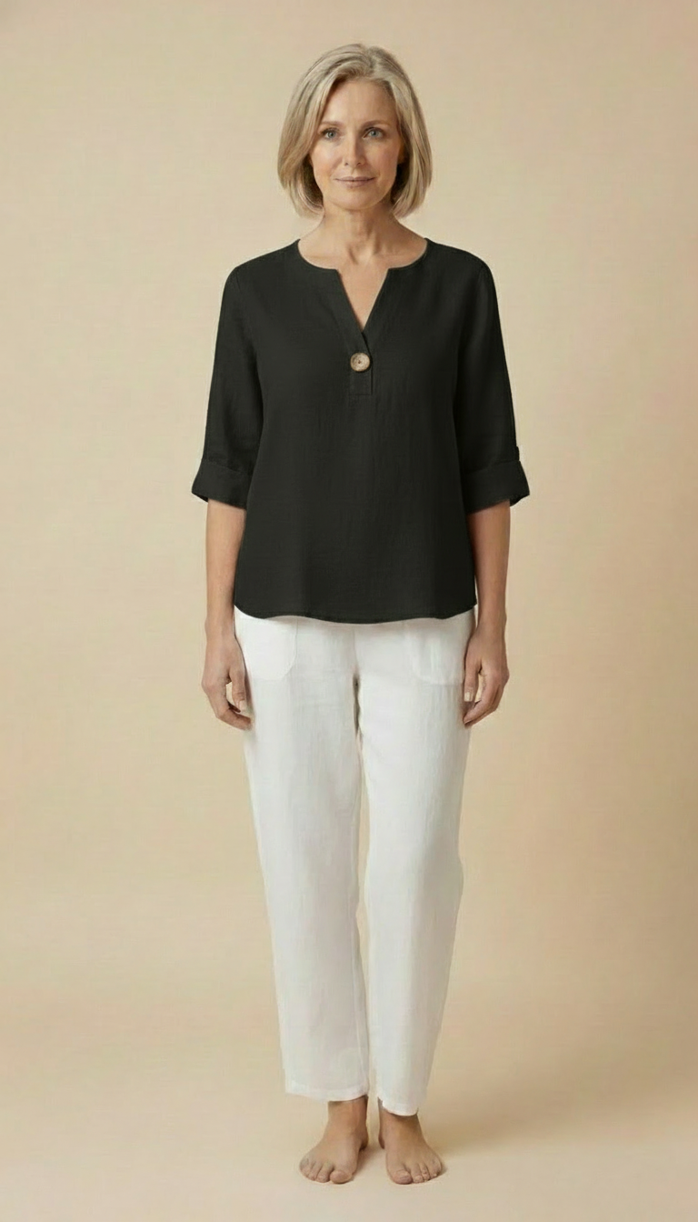 Janelle™ - Casual V-neck Tummy-cover Blouse