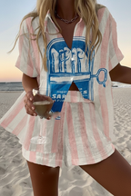 Silava – Short Summer Suit with Sardine Pattern