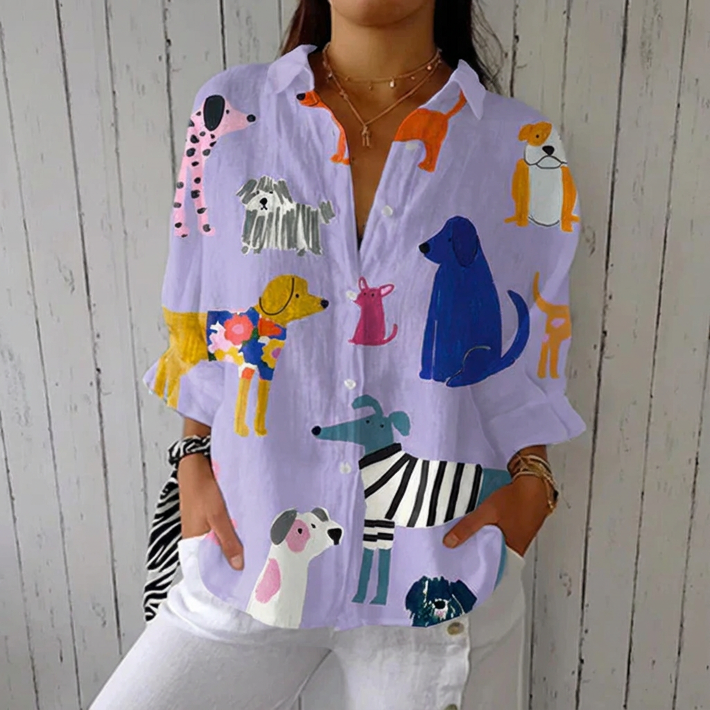 Florence™ | Playful Dogs Blouse