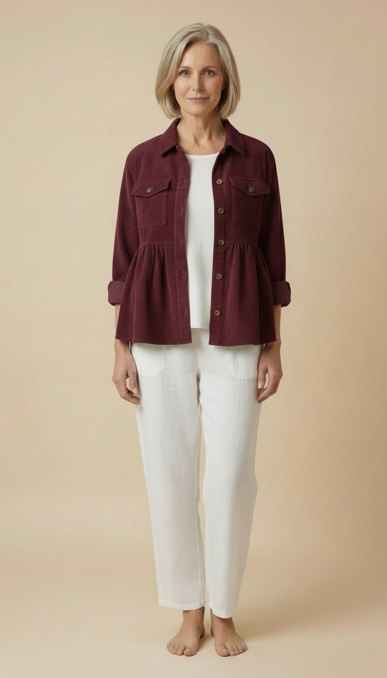 Keira™ - Vintage Long Sleeve Button Down Oversized Top