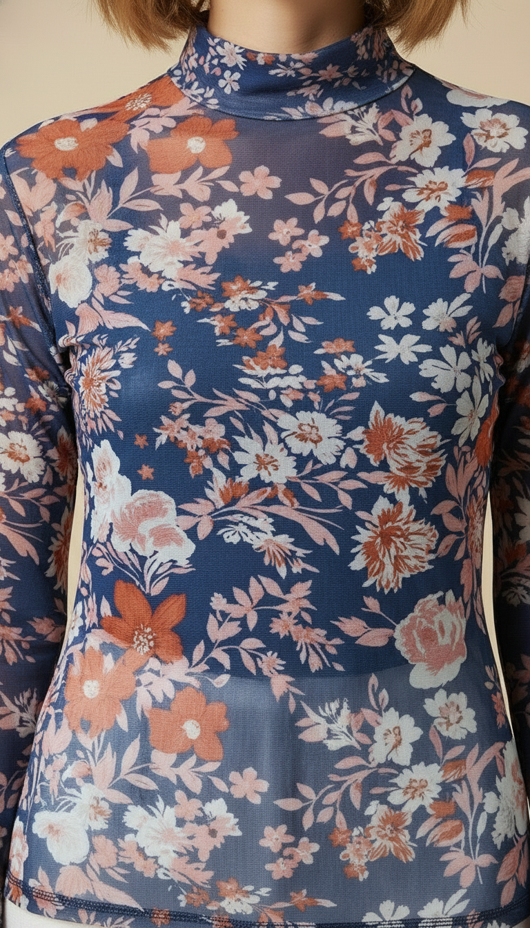 Ravena™ Printed Mesh Long-Sleeve Top