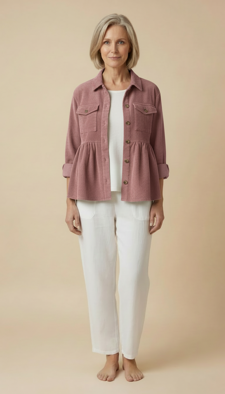 Keira™ - Vintage Long Sleeve Button Down Oversized Top