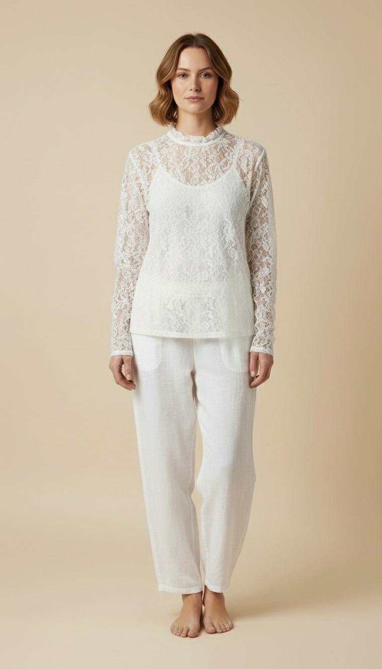 Amaris™ Sheer Embroidered Lace Top