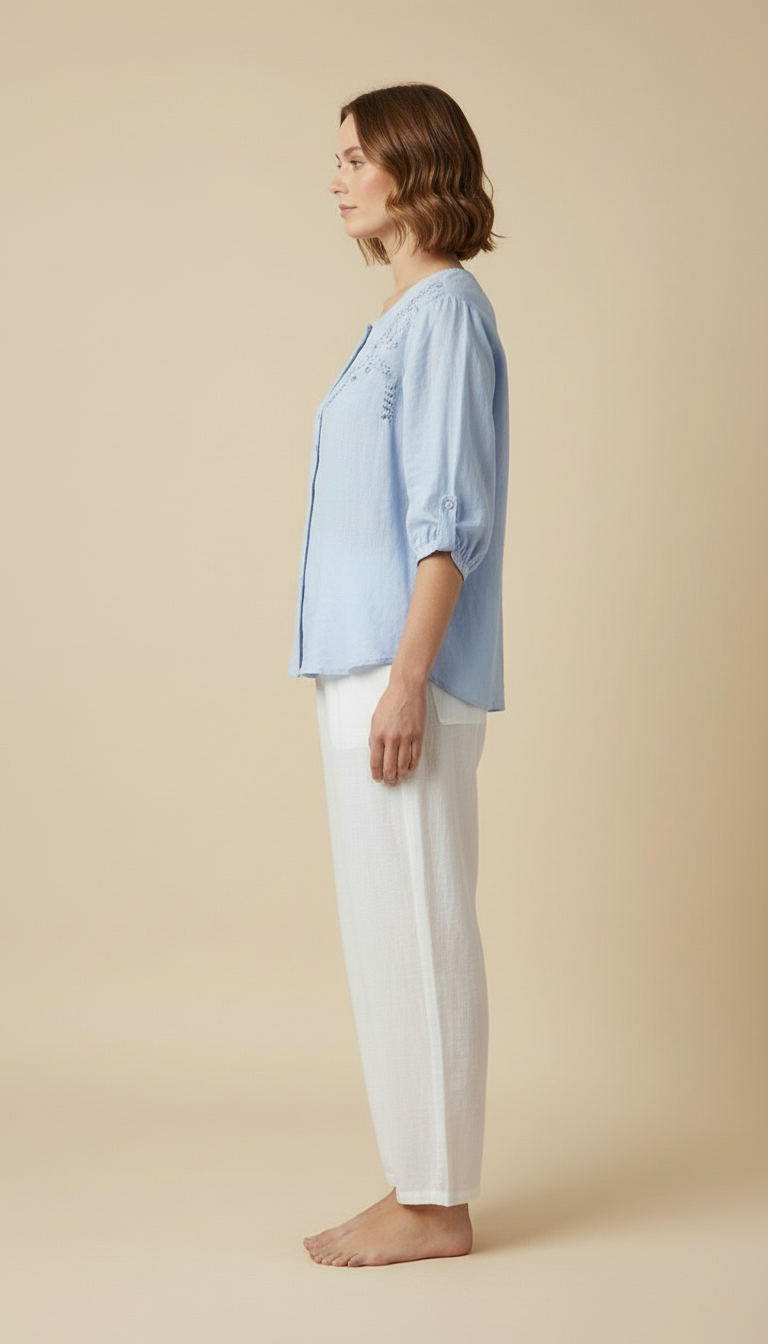 Virelle™ - Elegant Relaxed Cotton Summer Blouse