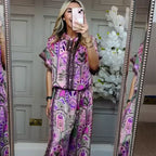 Sasha™ – Women’s Printed Top & Wide-Leg Pants 2-Piece Set