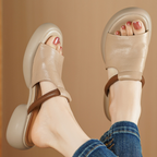 Aria™ Sheepskin Peep-Toe Slides Sandals