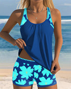 Judith | U-Neck Sleeveless Printed Tankini