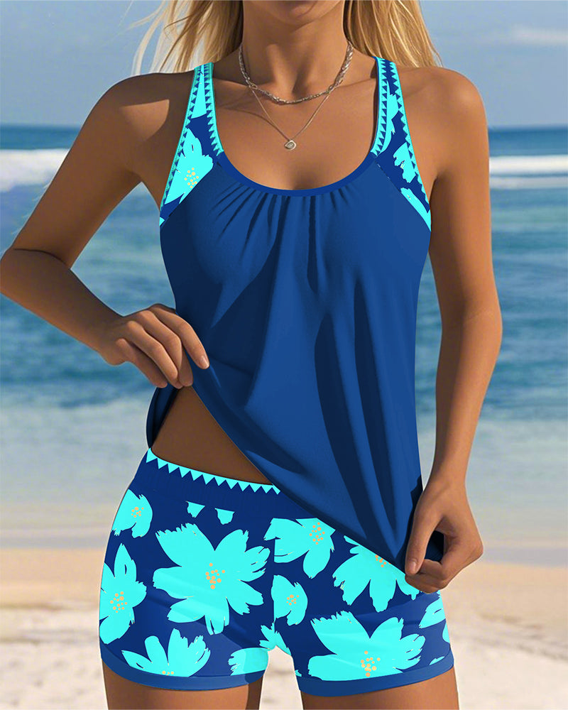 Judith | U-Neck Sleeveless Printed Tankini