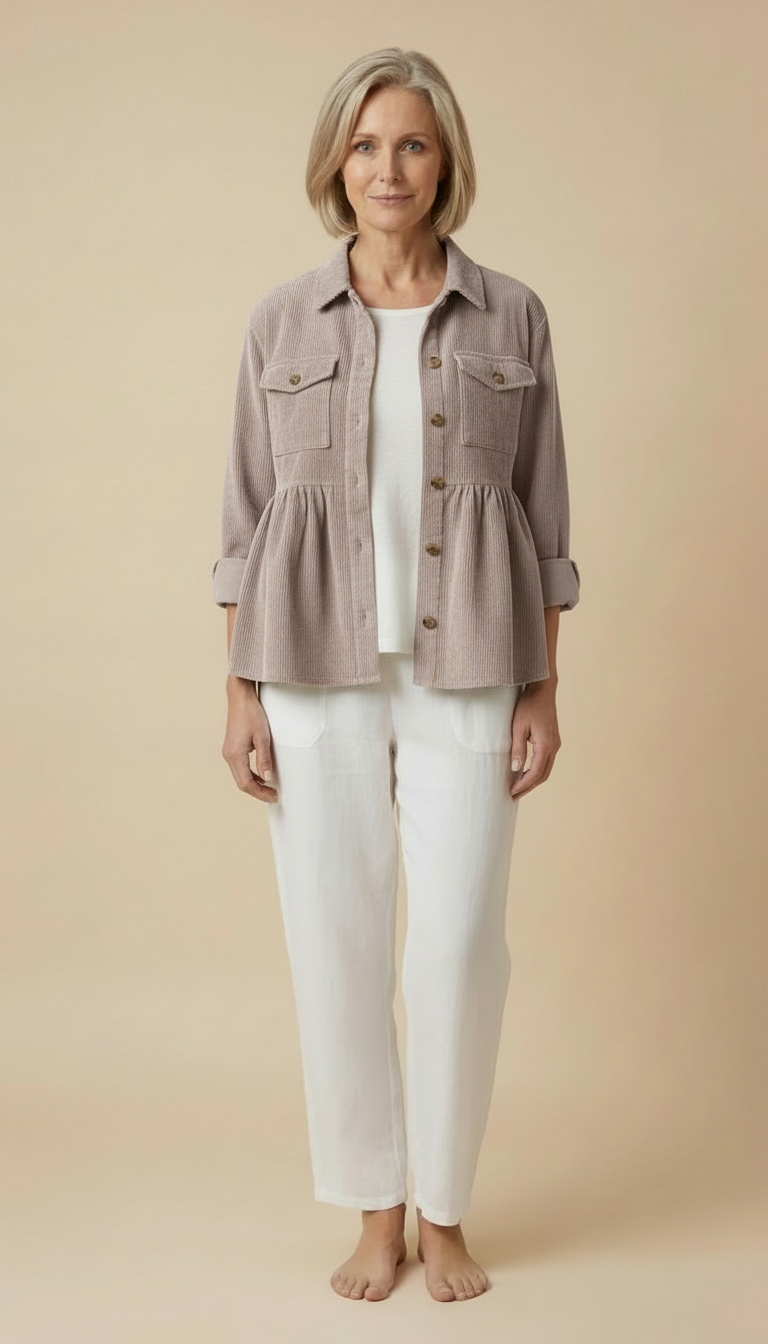 Keira™ - Vintage Long Sleeve Button Down Oversized Top