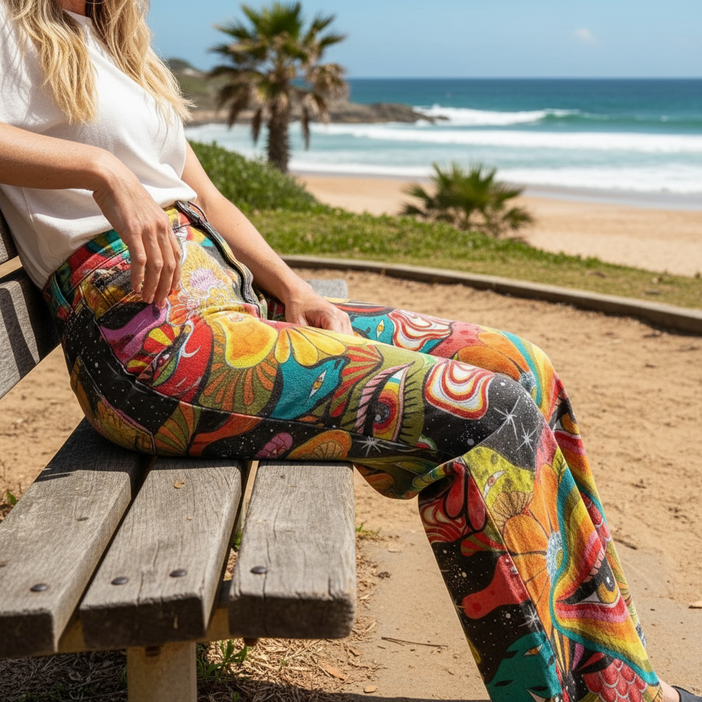 Gaia™ - Boho Earth-Tone Wide-Leg Pants