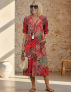 Avaline | Playful Printed Midi Dress