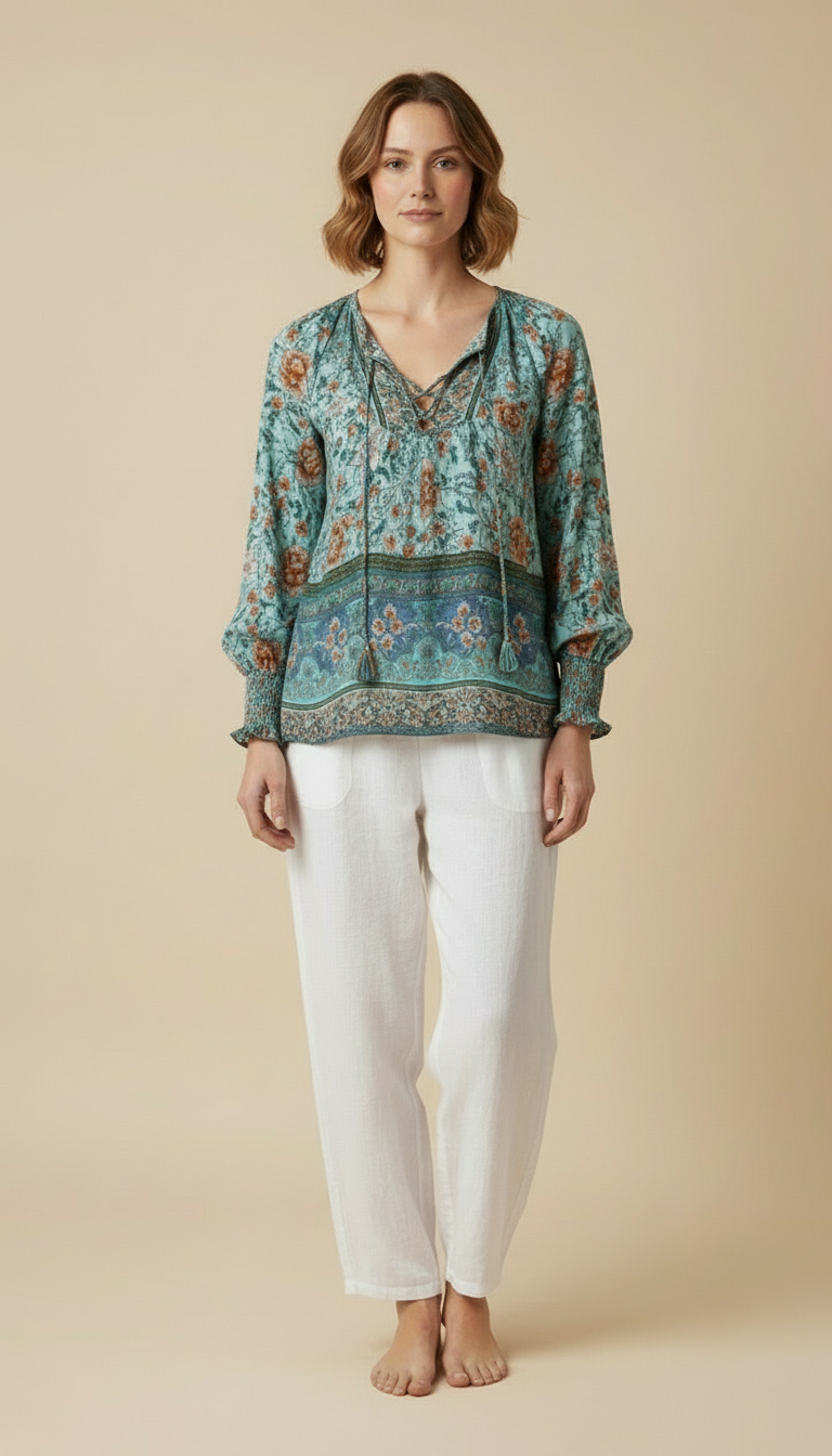 Elowen™ Bohemian Floral Blouse