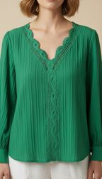 Soraya™ – Long-sleeve V-neck Blouse