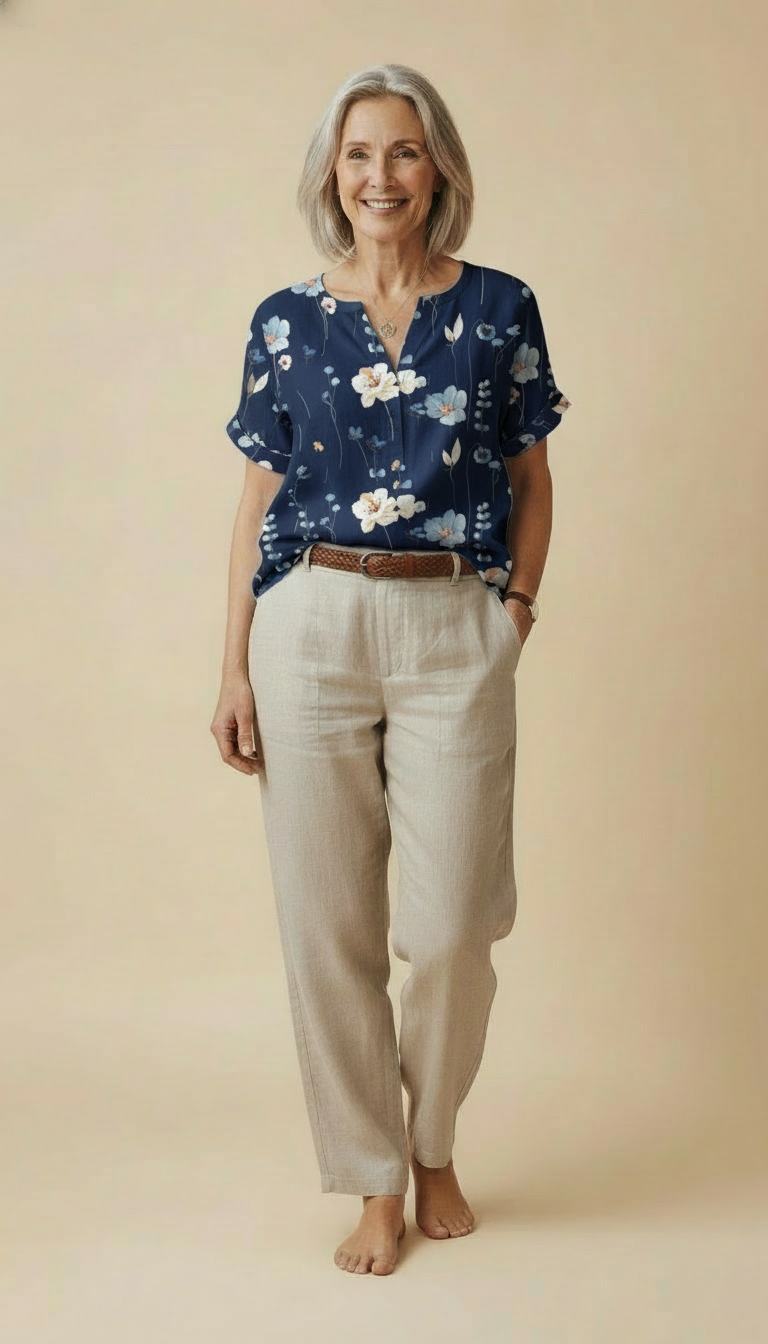 Freya™ – Vintage Floral Print T-shirt Blouse