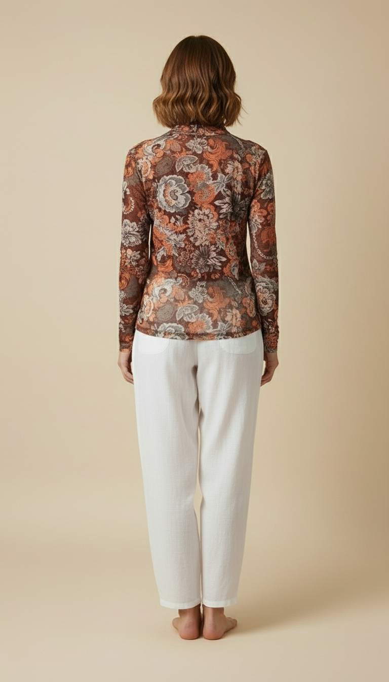 Ravena™ Printed Mesh Long-Sleeve Top