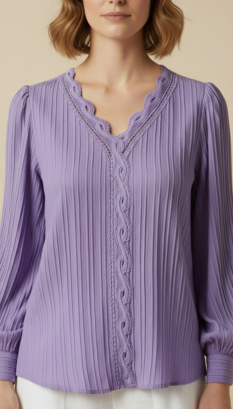 Soraya™ – Long-sleeve V-neck Blouse