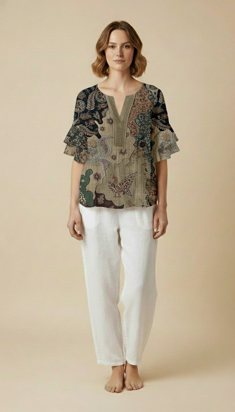 Naomi™ - CASUAL VINTAGE BLOUSE WITH ELEGANT DESIGN