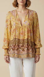Elowen™ Bohemian Floral Blouse
