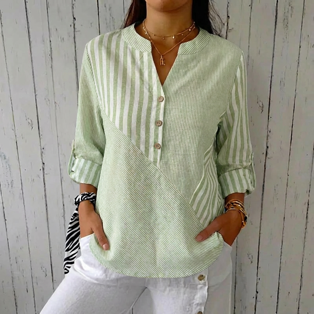 Jenny™ - Striped Linen-cotton Summer Top