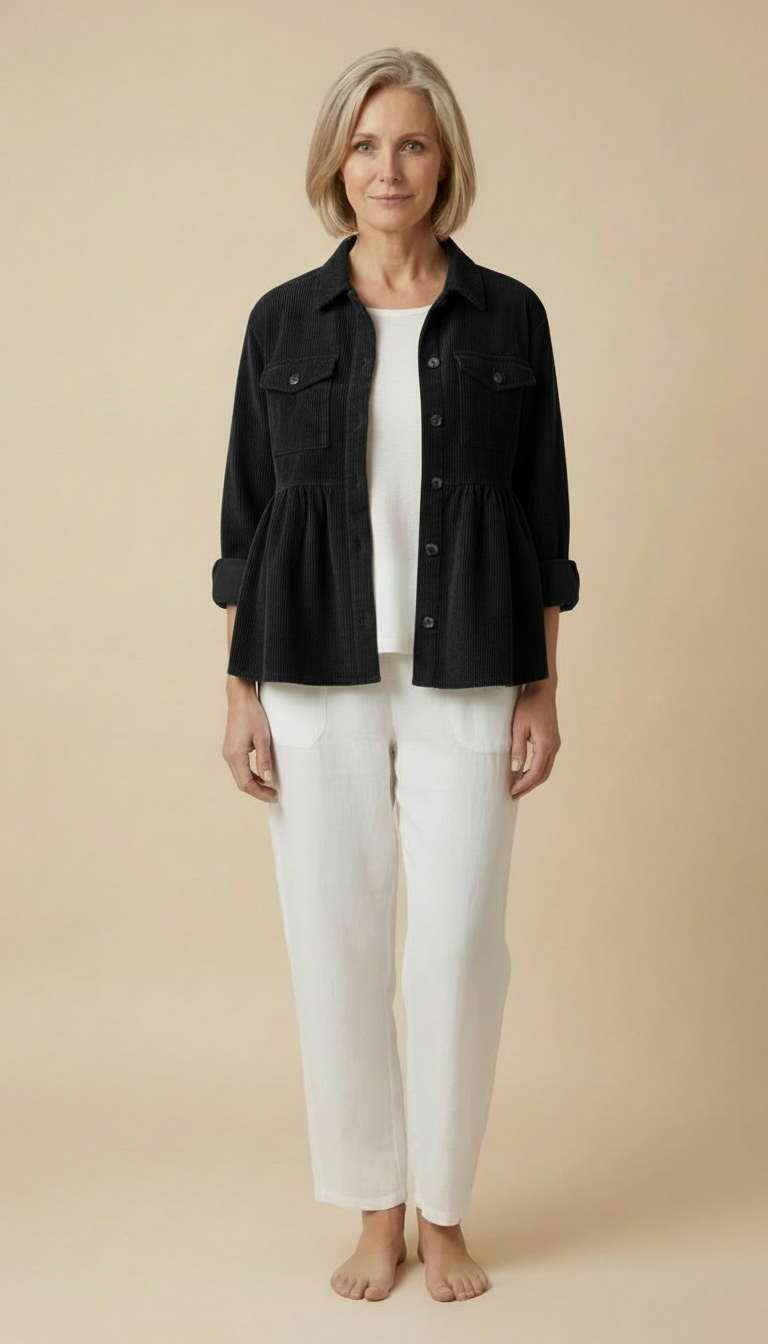 Keira™ - Vintage Long Sleeve Button Down Oversized Top