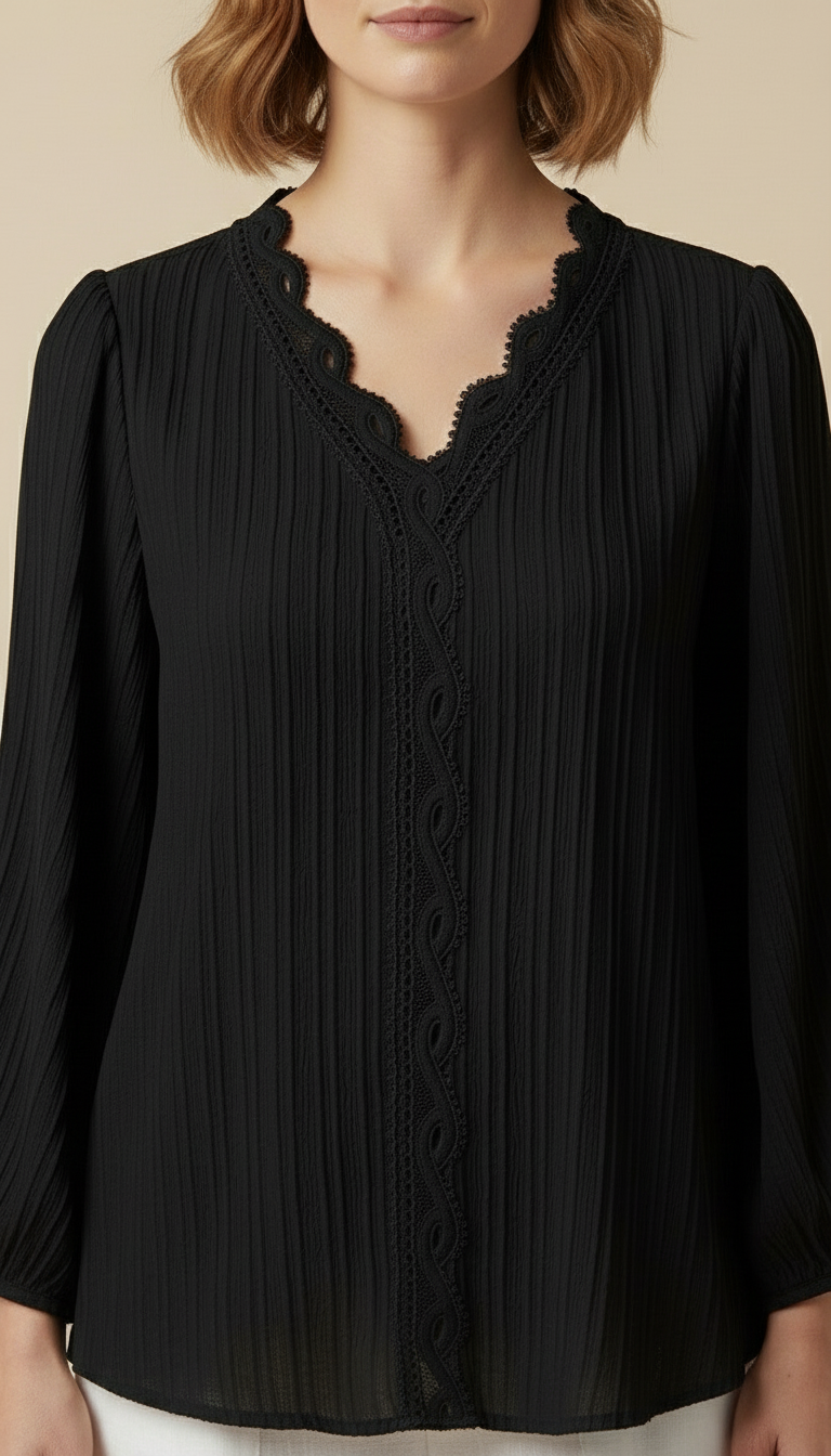 Soraya™ – Long-sleeve V-neck Blouse
