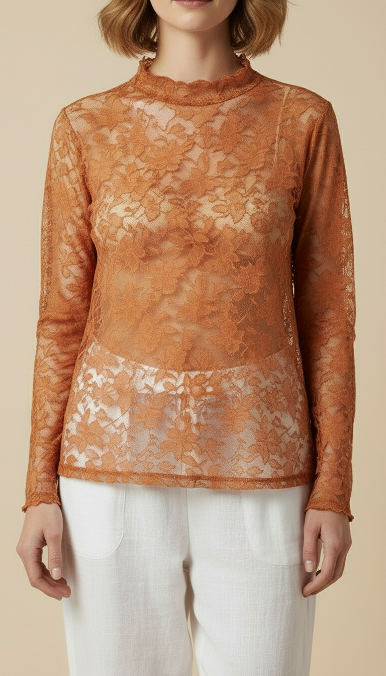 Amaris™ Sheer Embroidered Lace Top