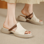 Aria™ Sheepskin Peep-Toe Slides Sandals