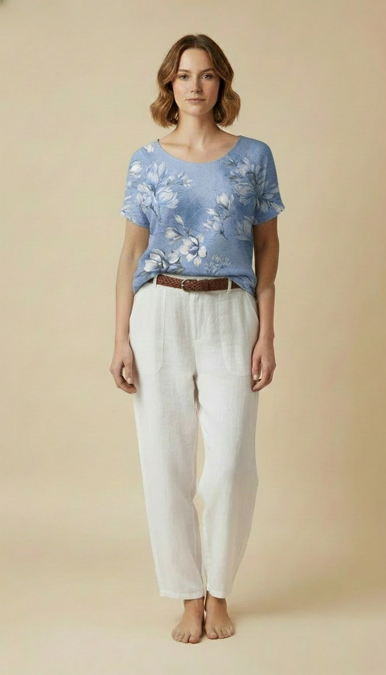 Jessica™ - Casual T-shirt With Floral Print