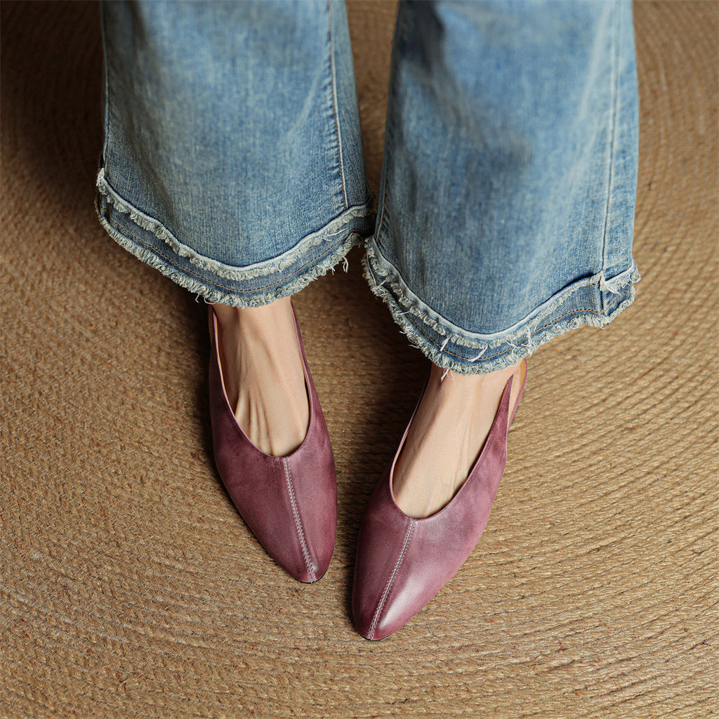 Juliet™ Genuine Leather Slingback Flats