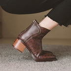 Margot™ Woven Vegan Leather Ankle Boots