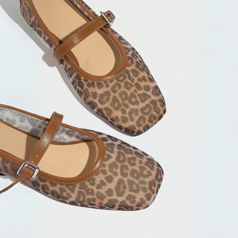 Mary Jane™ Leopard-Print Mesh Flats