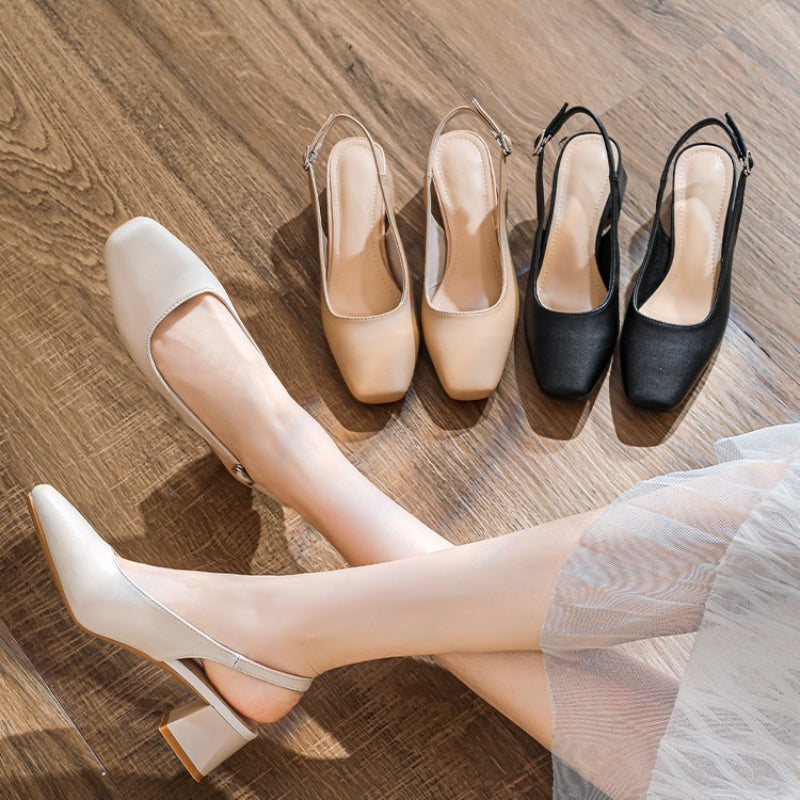 Vivian™ Square-Toe Slingback Heels Sandals