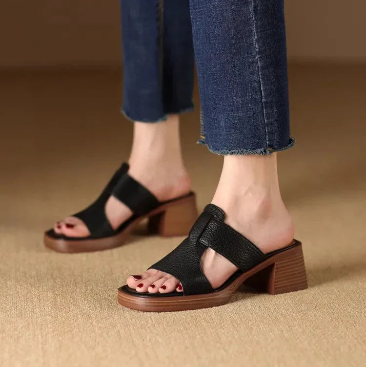 Luna™ Open-Toe Block-Heel Slide Sandals