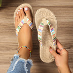 Elena™ Ethnic-Style Flip Flops Sandals